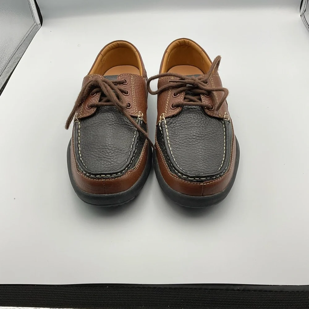 Dr. Comfort Patrick Men's 8.5M Brown Black Leather Therapeutic Boat Shoes